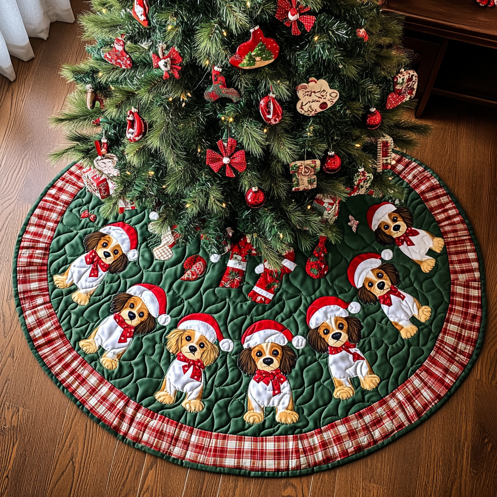 Papillon Noel Christmas Quilted Tree Skirt Thoughtful Christmas Tree Skirt Gift Idea