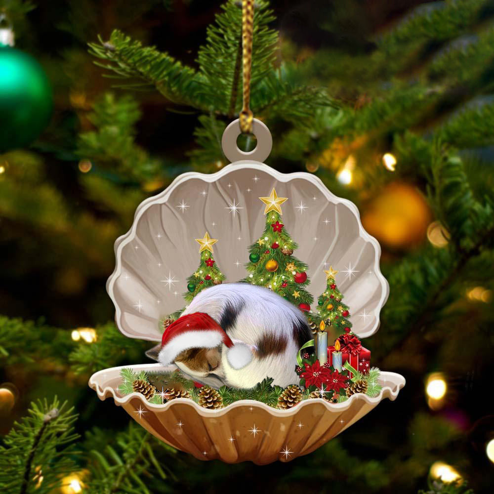 Papillon Sleeping in Pearl Dog Christmas Ornament Flat Acrylic