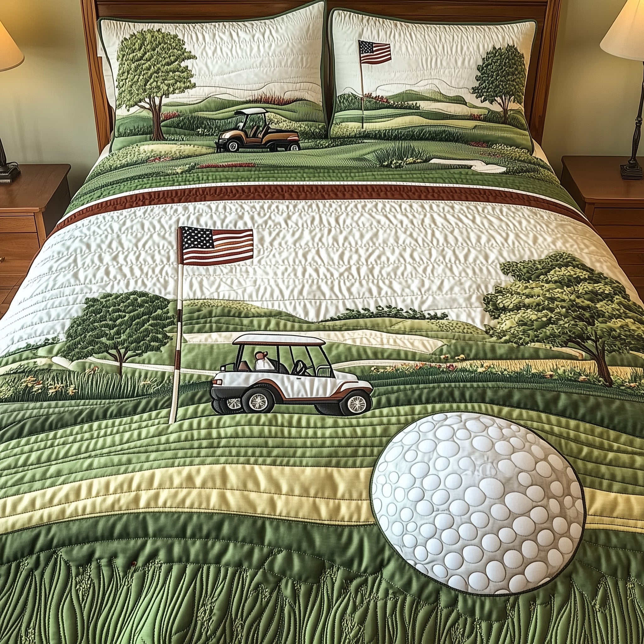 Par for the Night Quilted Bedding Set Duvet Cover Merchandise Best Golf Gifts