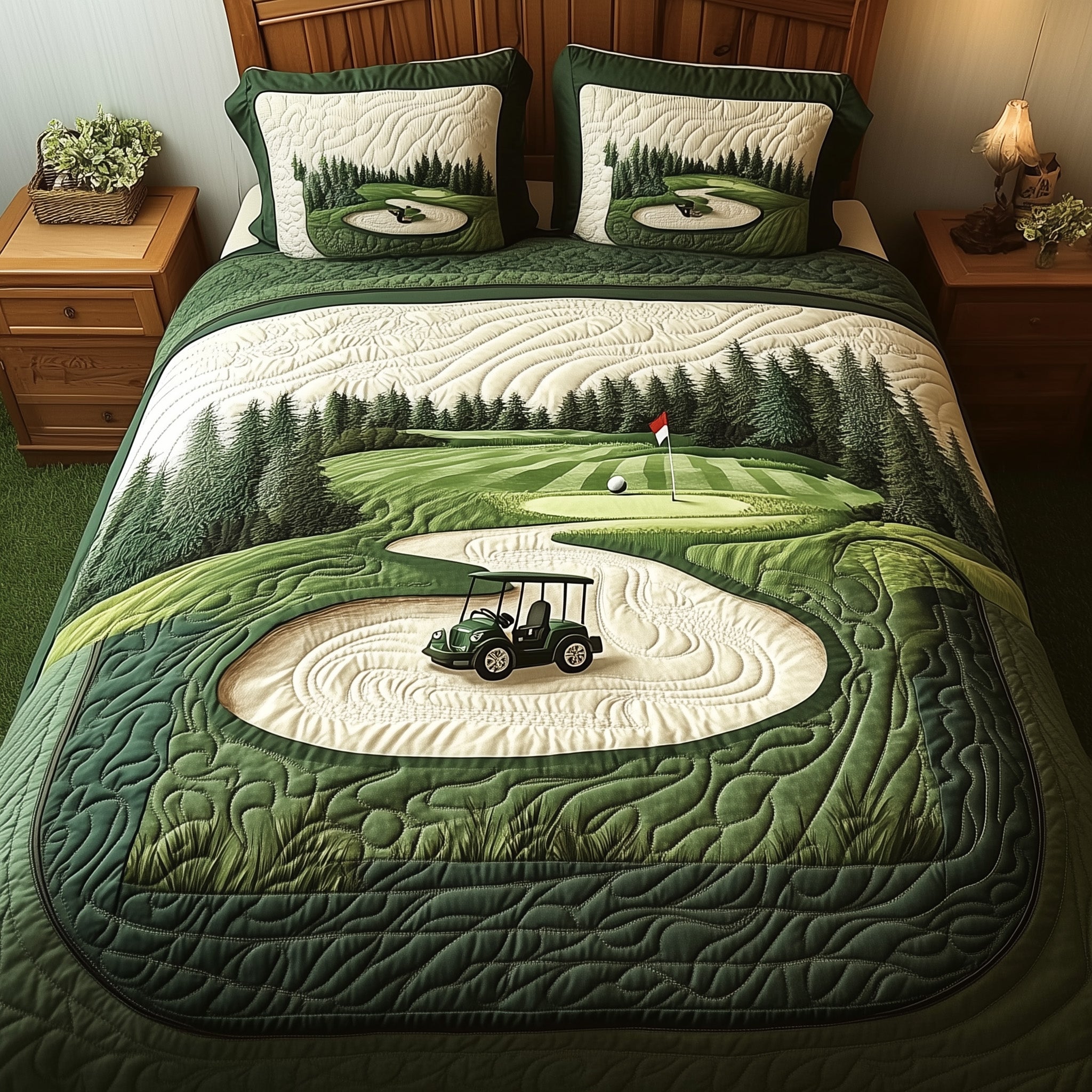 Par for the Night Quilted Bedding Set Duvet Cover Merchandise Best Golf Presents