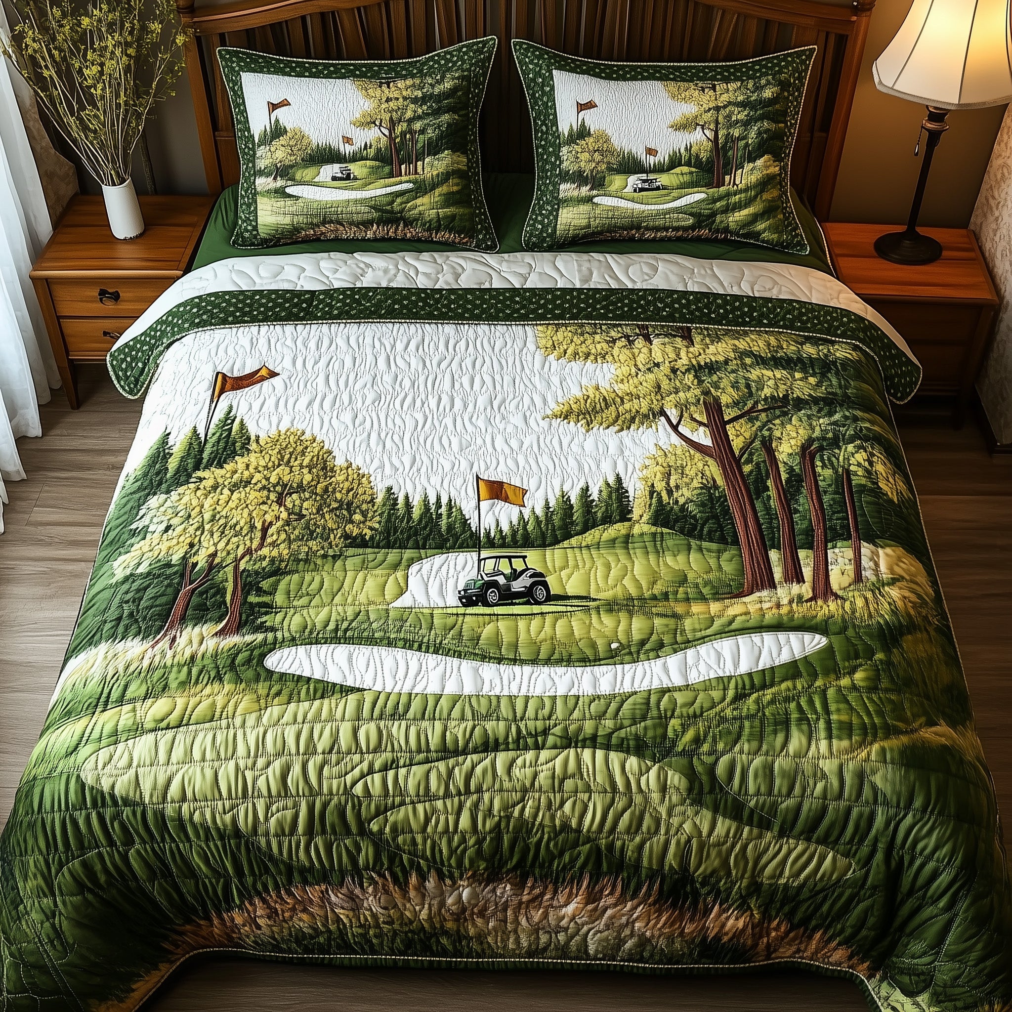 Par for the Night Quilted Bedding Set Duvet Cover Merchandise Good Golf Gifts