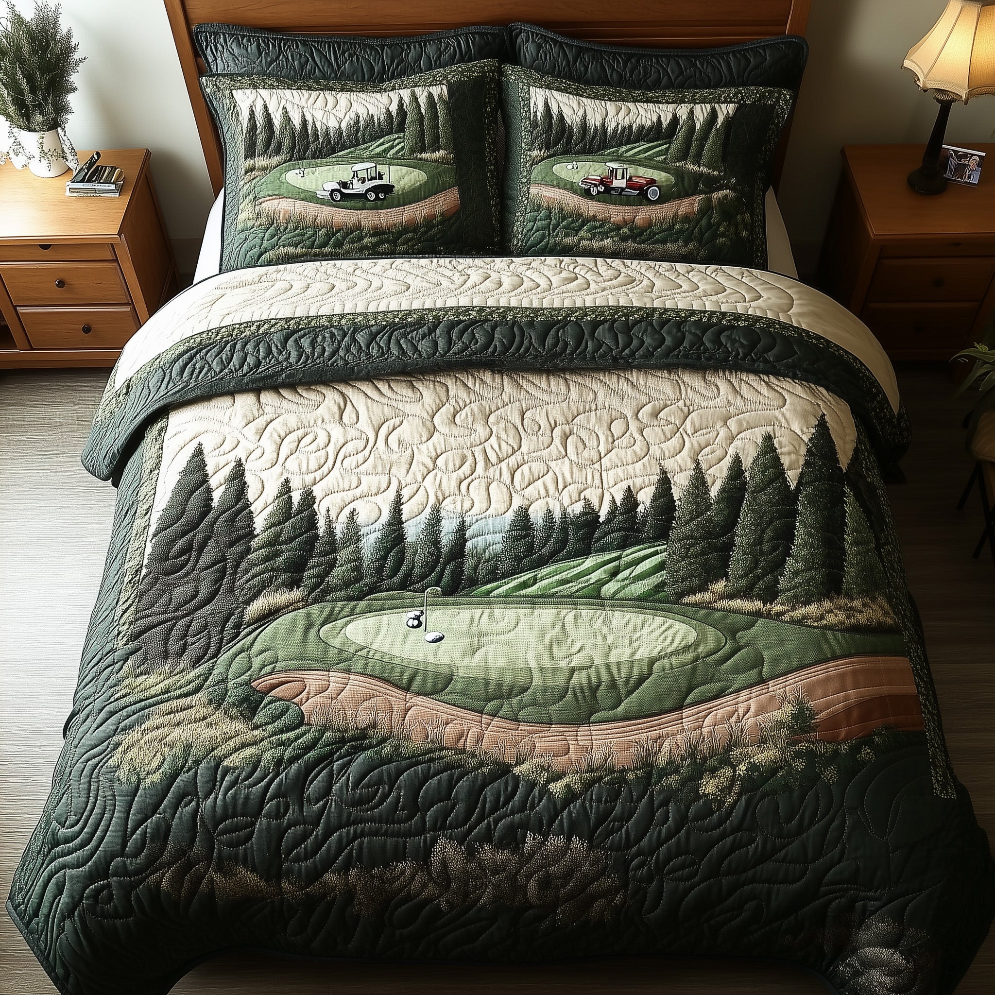 Par for the Night Quilted Bedding Set Duvet Cover Merchandise Top Gifts For Golfers