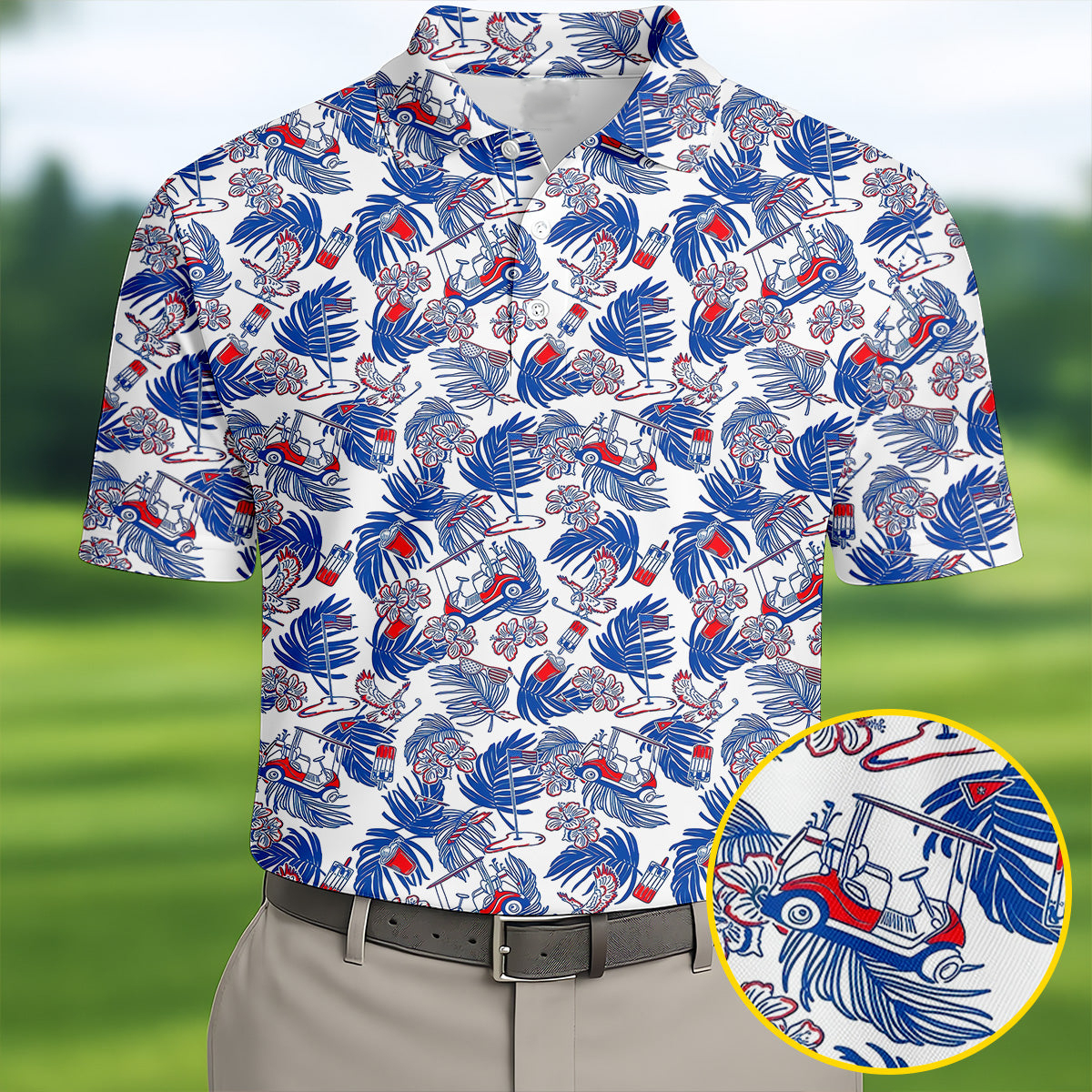 Par Tee In The USA Red White Blue Golf Shirt Patriotic Men's Merchandise Useful Gifts For Dad