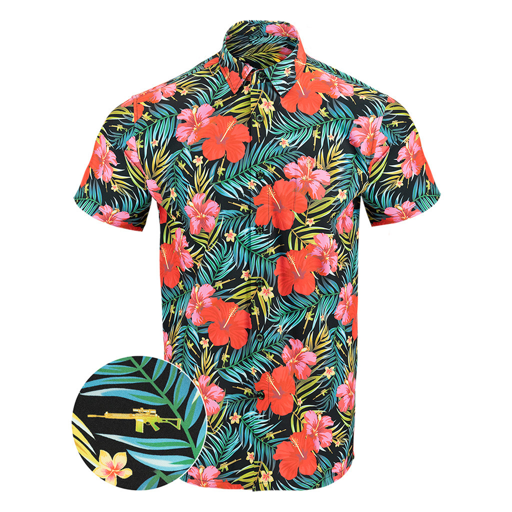 Paradise Button Down Shirt Outdoor Hawaiian Tactical Shirt Gifts For Friends