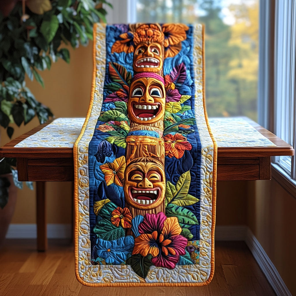 Paradise Carvings Quilted Table Runner Tropical Table Runner Best Friend Gifts