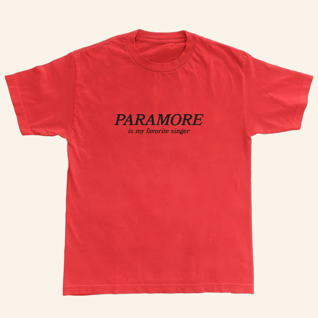 Paramore Merch Paramore Is My Favorite Singer T-Shirt Red Gifts For Friends