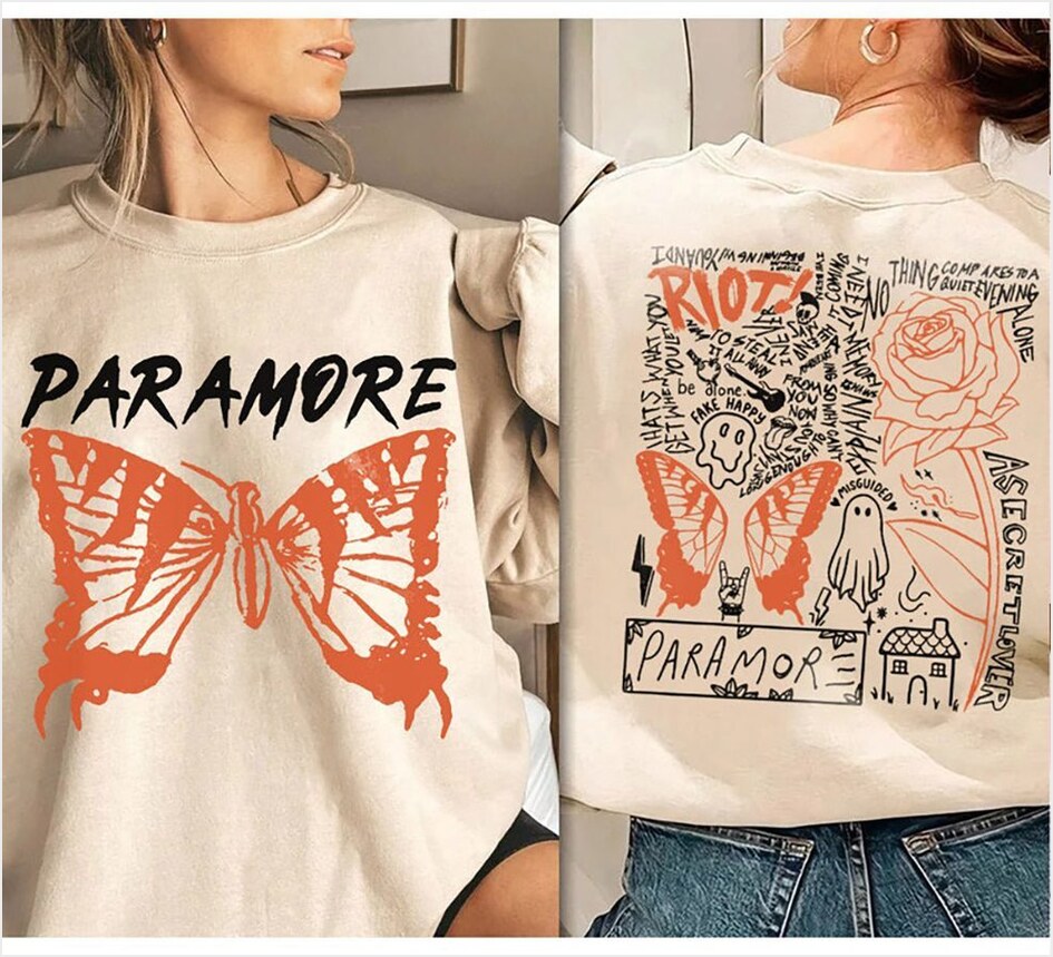 Paramore Music Sweatshirt, 2 Side Vintage Merch Paramore American Sweatshirt Gifts For Him