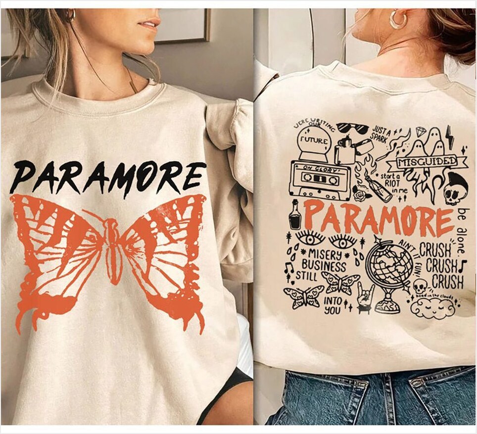 Paramore Sweatshirt, 2 Side Vintage Merch Paramore American Sweatshirt Gifts For Besties Merch Clothing