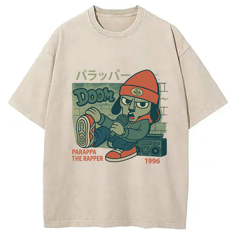 PaRappa the Rapper MF Doom Vintage Washed T-Shirt Funny Graphic Gift For Friends Gifts For Brother PaRappa the Rapper MF Doom Vintage Washed T-Shirt Funny Graphic Gift For Friends Gifts For Brother