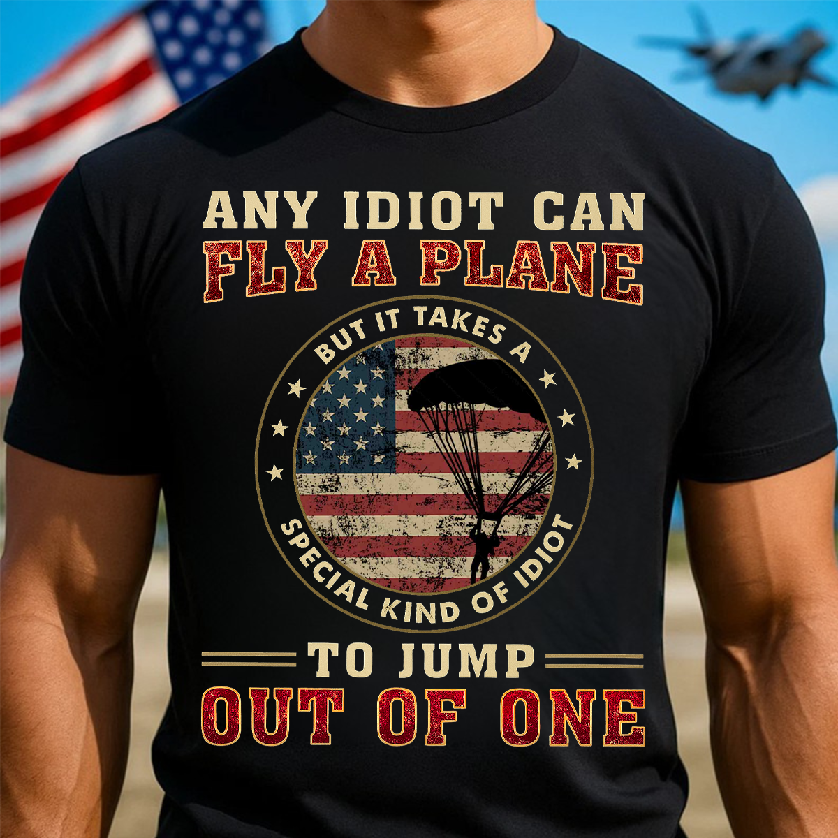 Paratrooper Airborne Vintage Tee Military Veteran Tee Gift for Veteran Dad