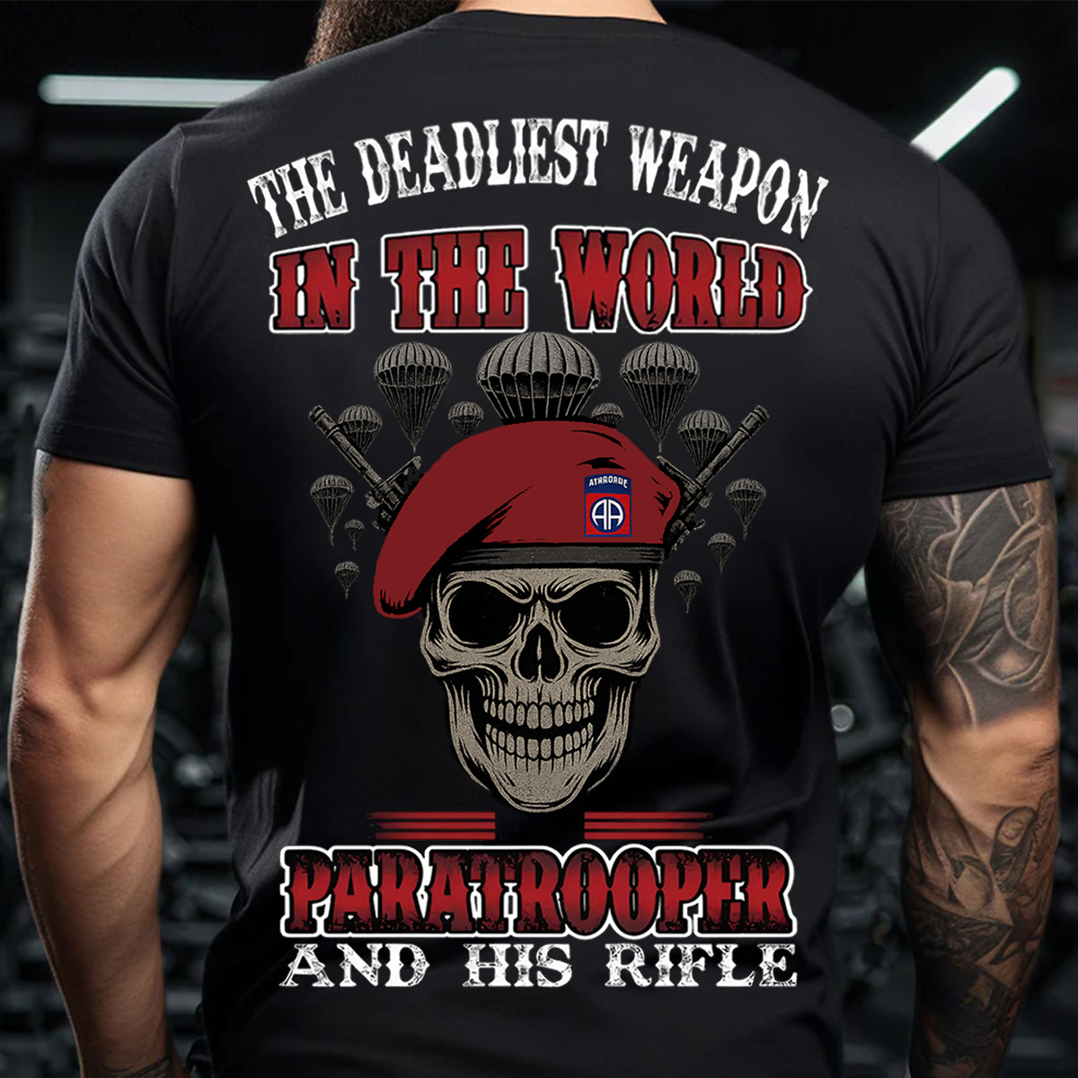 Paratrooper Skull T-Shirt Military Paratrooper Veteran Tee Gift for Veterans Day