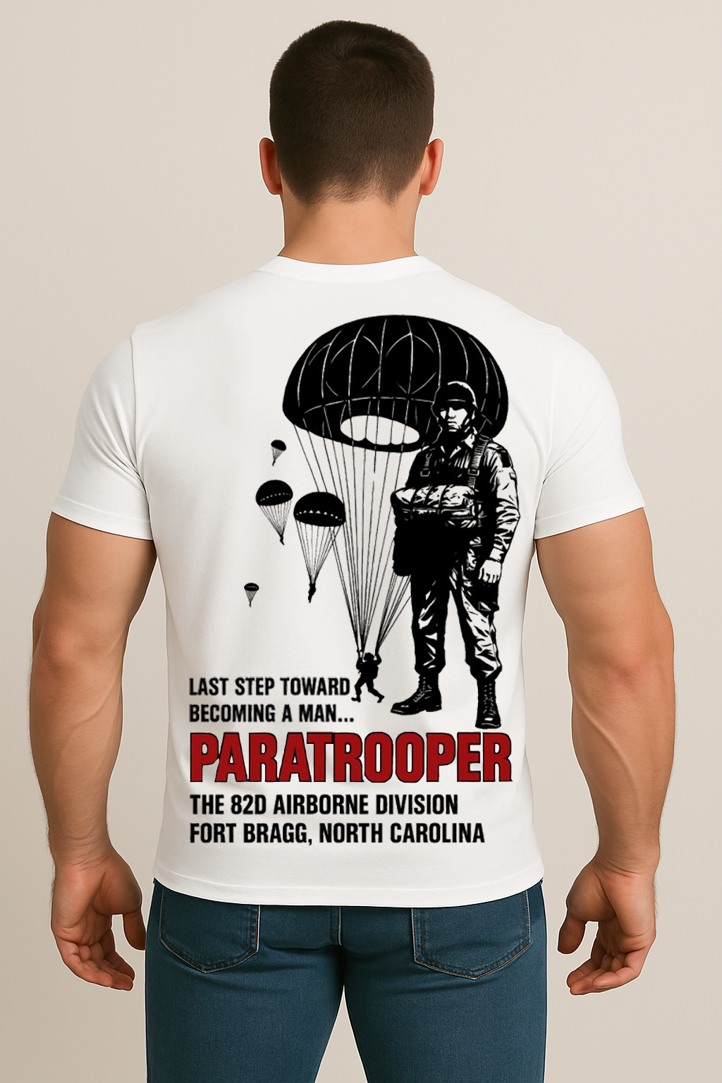 Paratrooper T-Shirt 82nd Airborne Division Fort Bragg North Carolina Military Tee