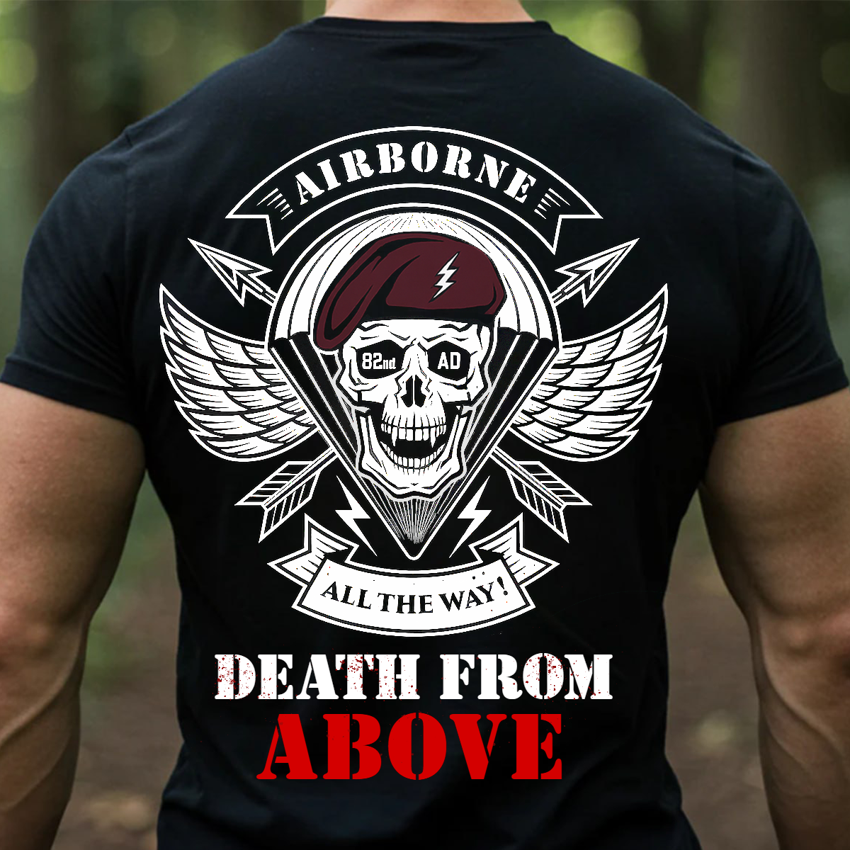 Paratrooper T-Shirt Airborne Army Veteran Military Tee Gift For Veteran Dad Husband