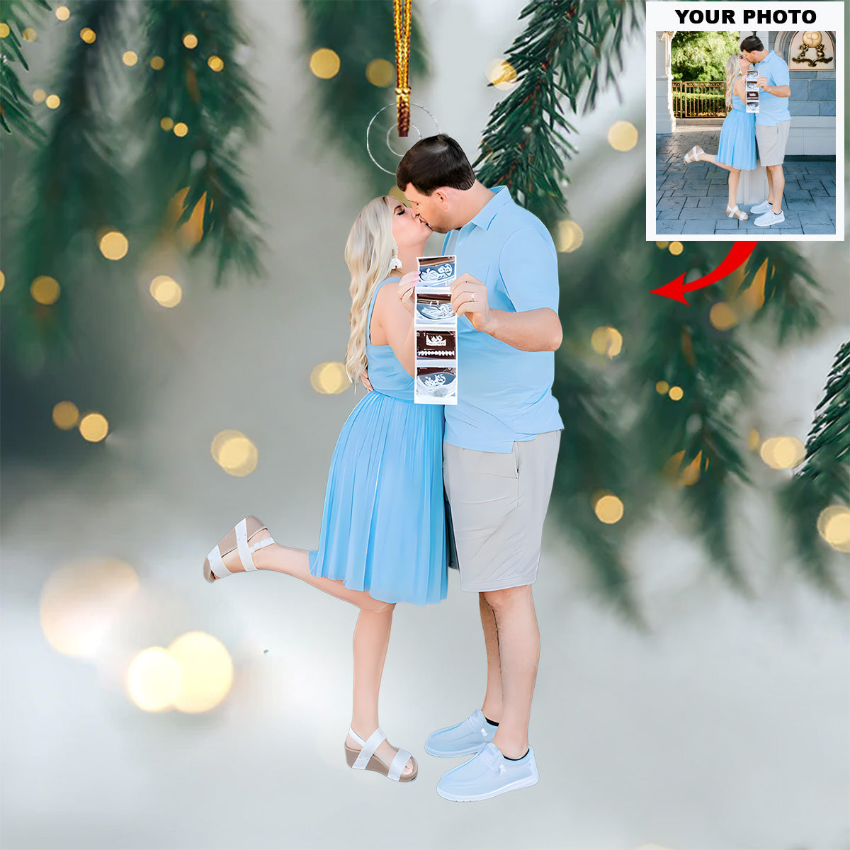 Parents To Be Christmas Personalized Photo Mica Ornament Christmas Gift For Family members