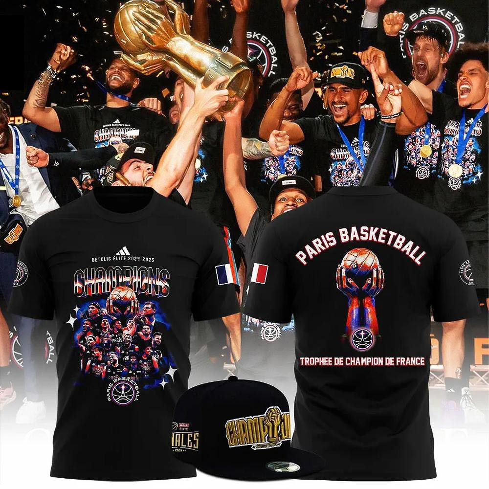 Paris Basketball 2025 Champions de France T-Shirt Presents For Fans