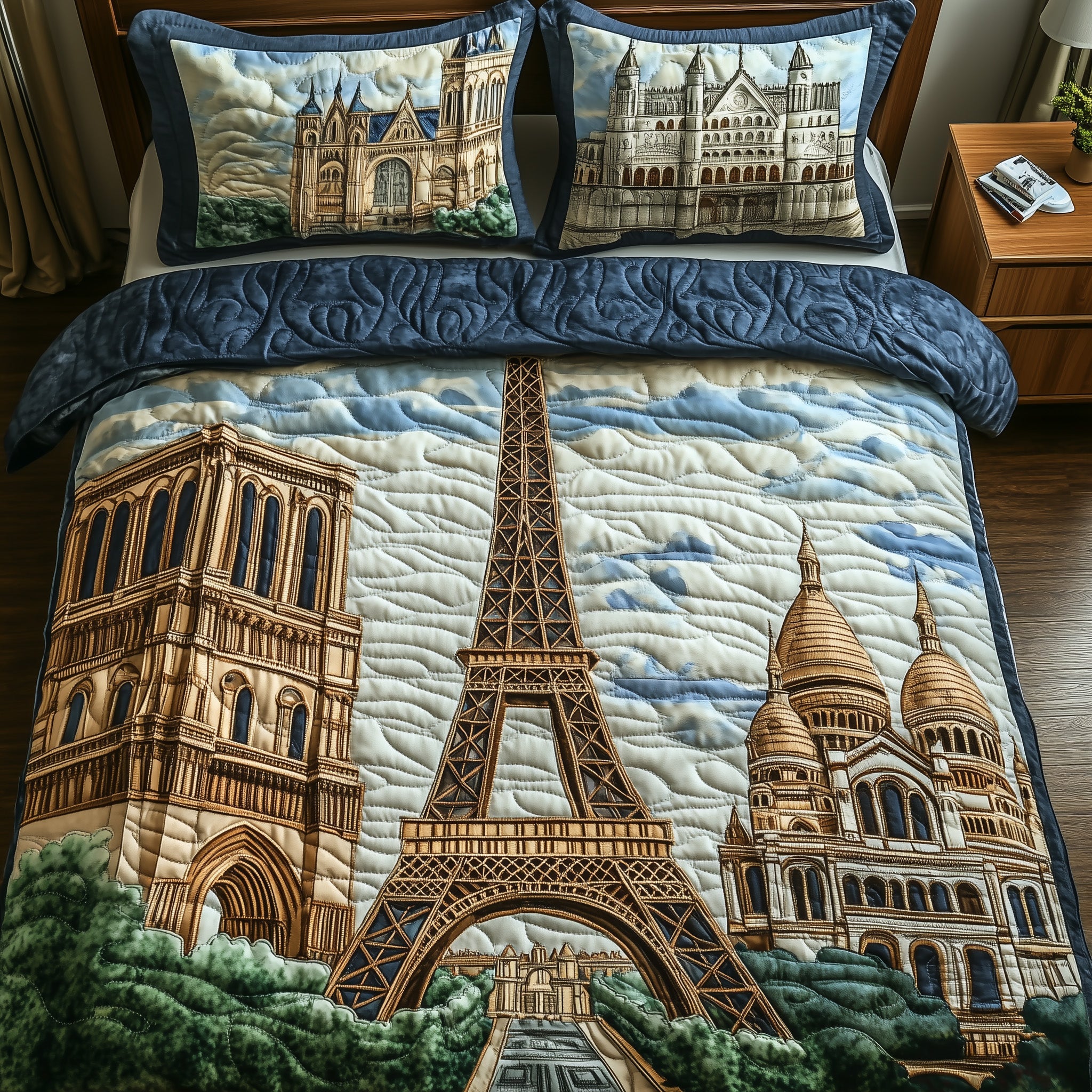 Paris Dreams Quilted Bedding Set Duvet Cover Bedspread Good Birthday Gifts