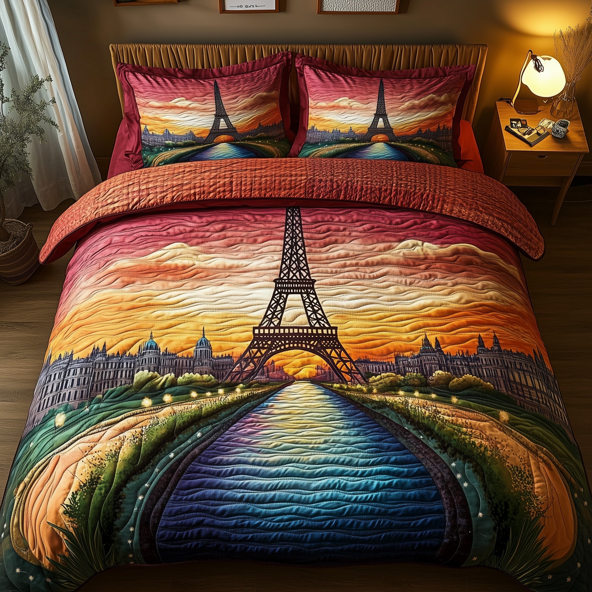 Paris Dreams Quilted Bedding Set Duvet Cover Bedspread Good Gifts For Men