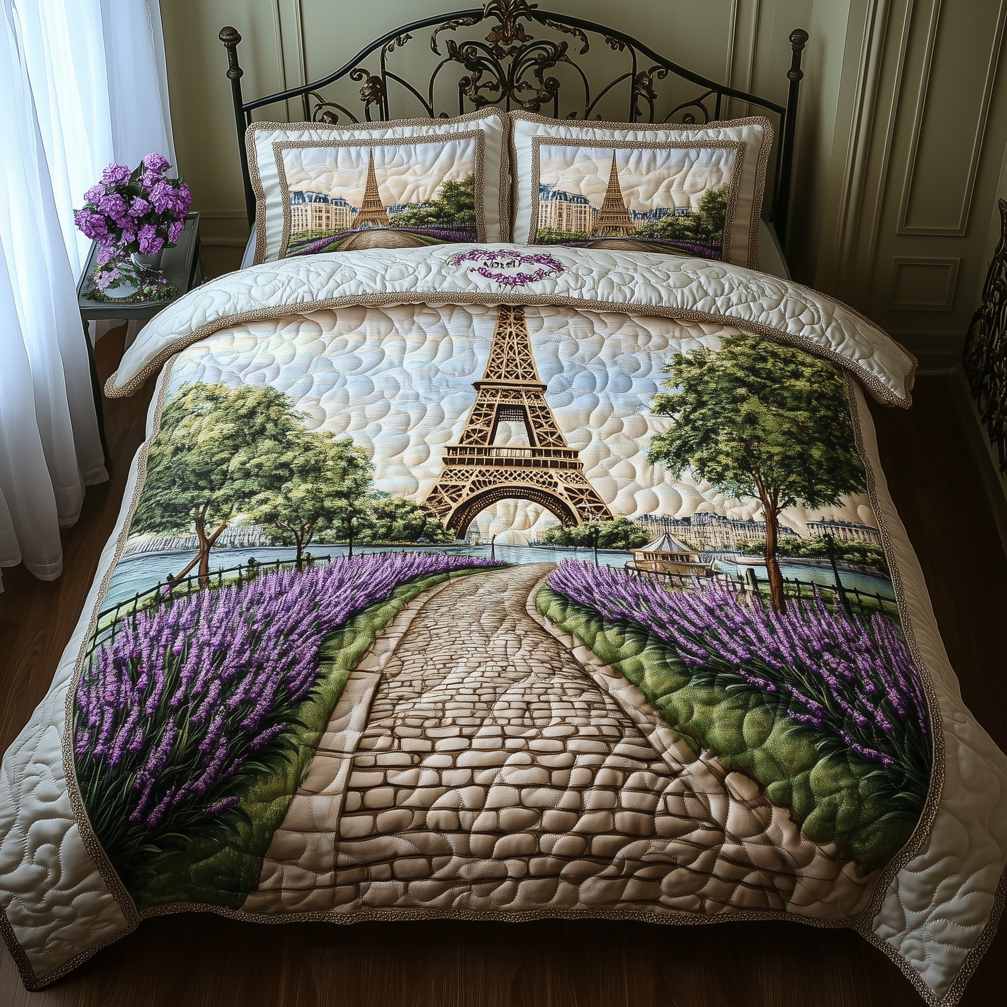 Paris Dreams Quilted Bedding Set For Men
