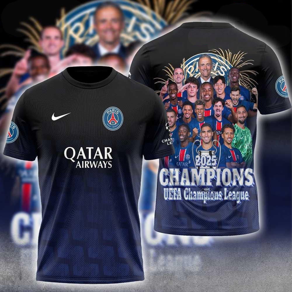 Paris Saint-Germain UEFA Champions League 2025 Winner Shirt Football Fans Gifts