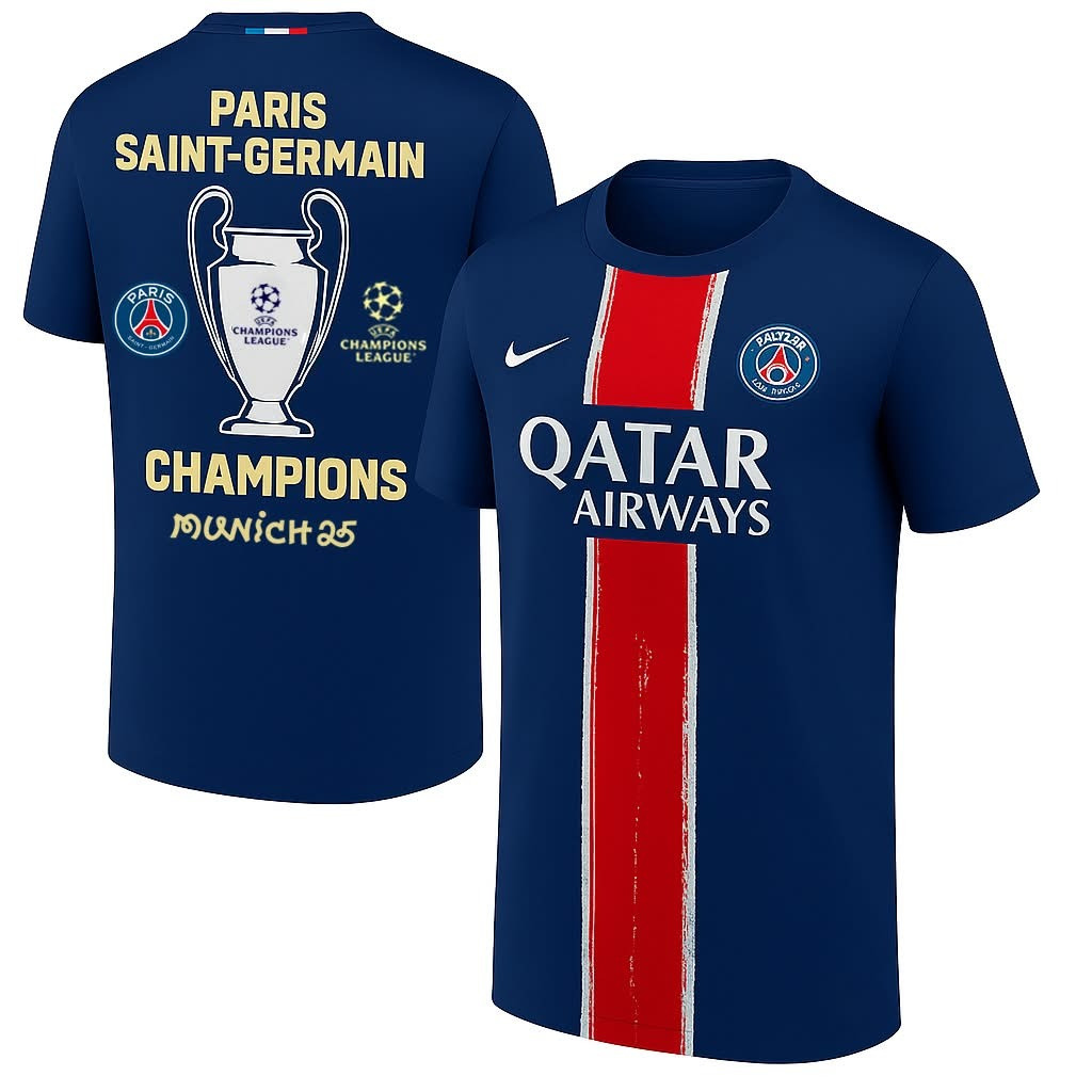 Paris Saint-Germain UEFA Champions League 2025 Winners T-Shirt PSG Merch Fan Gift Items