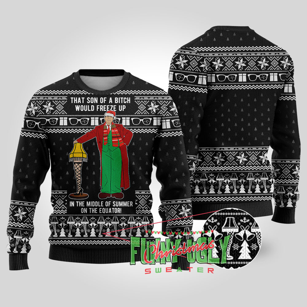 Parker And Leg Lamp A Christmas Story Christmas Sweater Black Thoughtful Winter Gift Merch for Special Moments