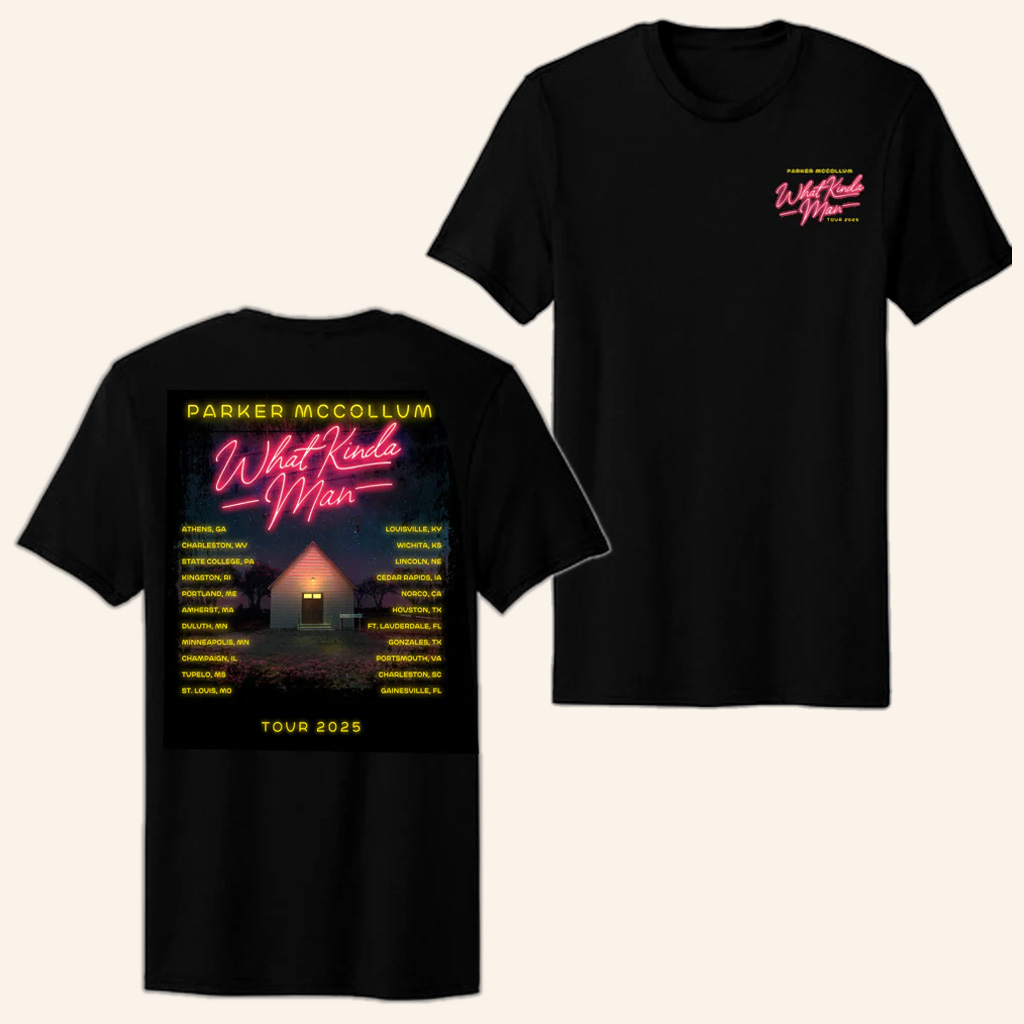 Parker McCollum Merch 2025 What Kinda Man Black Tour T-Shirt Gifts For Music Fans