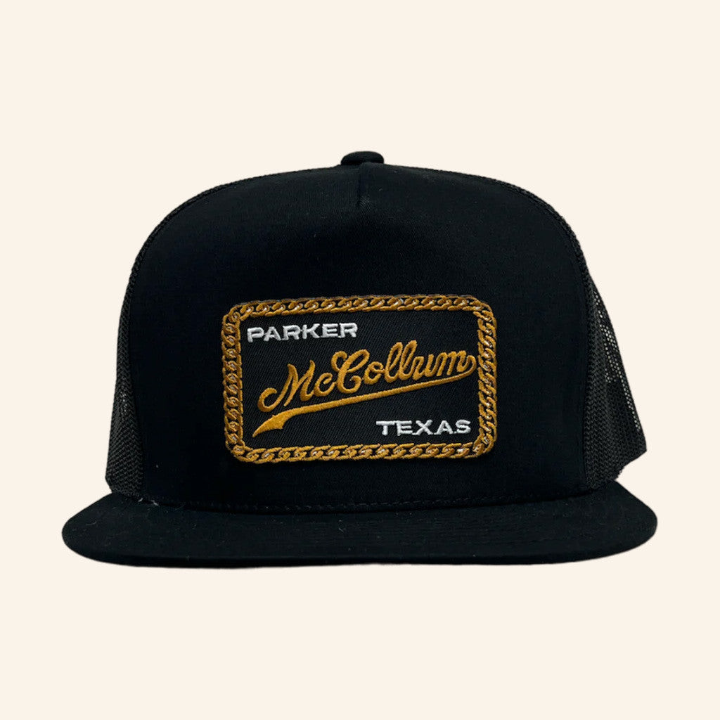 Parker McCollum Merch Tour 2025 Black Gold Chain Trucker Hat Snapback Him Gifts Parker McCollum Merch Tour 2025 Black Gold Chain Trucker Hat Snapback Him Gifts