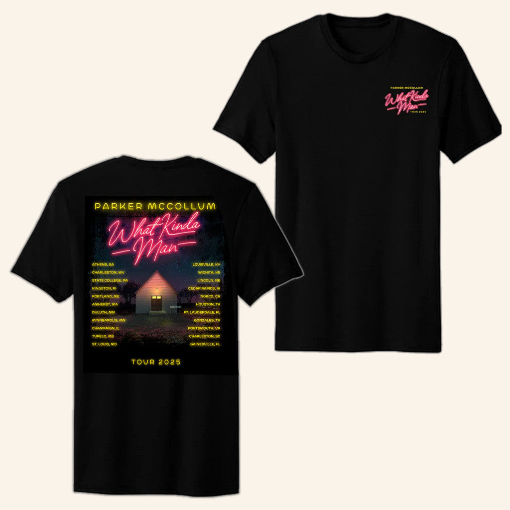 Parker McCollum Merch Tour 2025 What Kinda Man Black Tour T-Shirt Fans Gifts Parker McCollum Merch Tour 2025 What Kinda Man Black Tour T-Shirt Fans Gifts