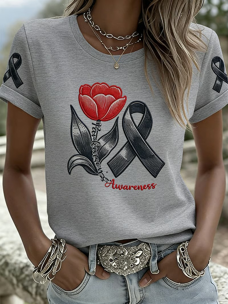 Parkinson's Awareness T-Shirt Tulip Ribbon Vintage Design Fighter Advocate Clothing Gift For Friends