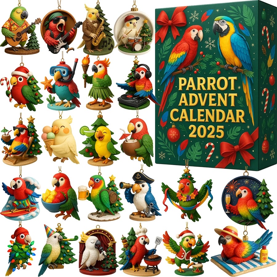 Parrot Advent Calendar 2025 Animal Themed Christmas Advent Calendar Parrot Lover Xmas Gifts
