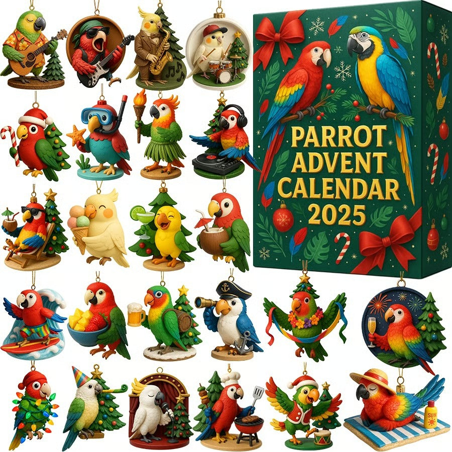 Parrot Advent Calendar 2025 Animal Themed Christmas Countdown Xmas Gifts For Parrot Lovers