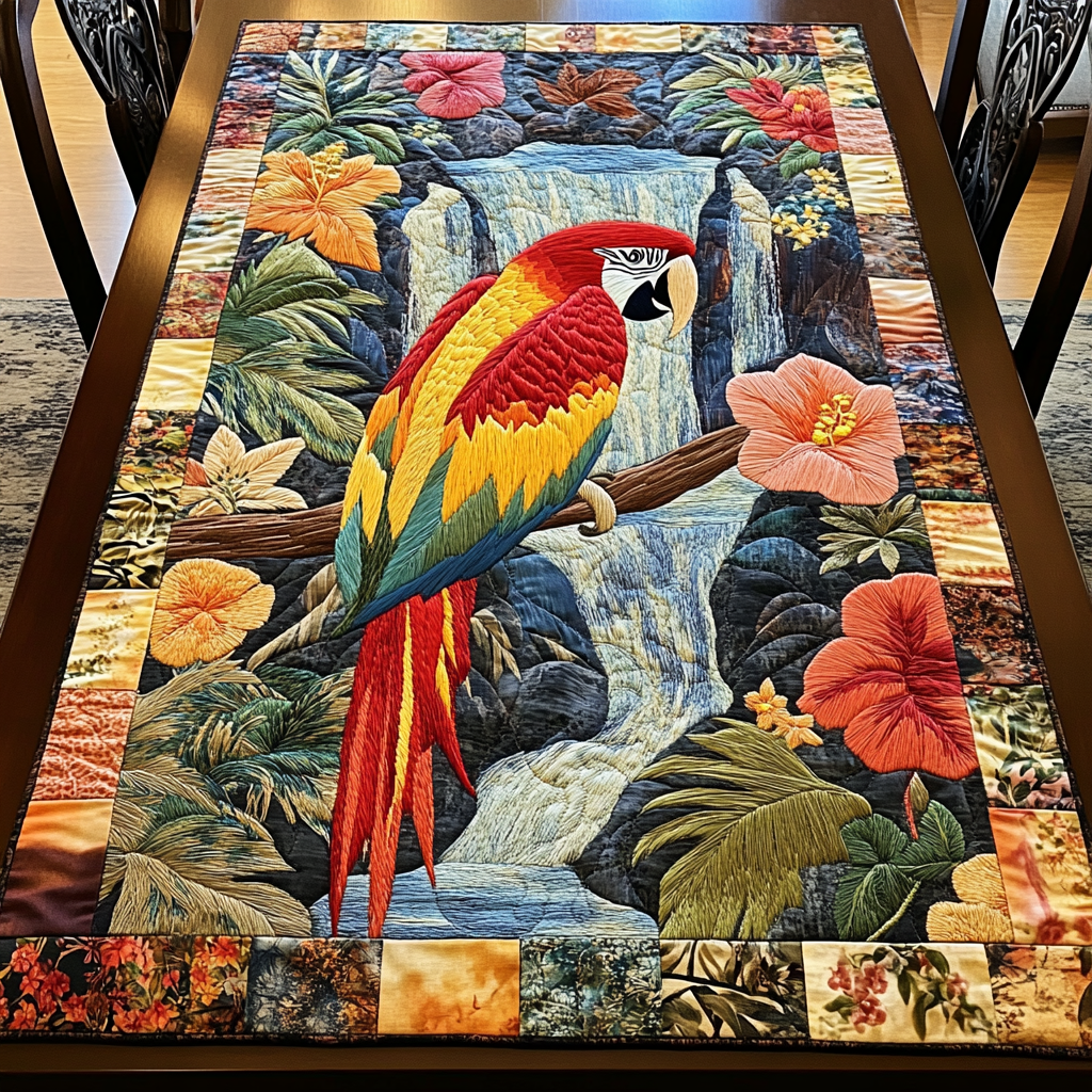 Parrot Dreams Quilted Table Runner Dining Table Ideas Gift For Parrot Lover