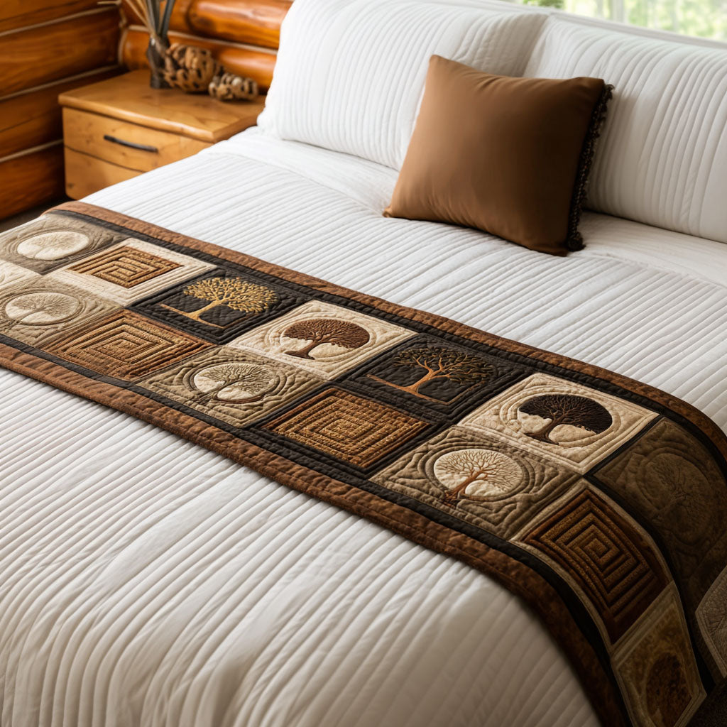 Parthenon Tree Quilted Bed Runner Bed Decor Tree Of Life Gift Items