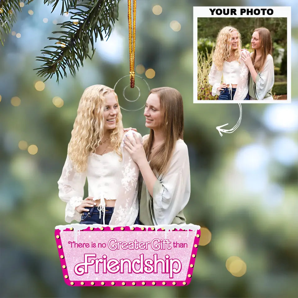 Partners In Crime Personalized Custom Photo Mica Ornament Christmas Gift For Friends