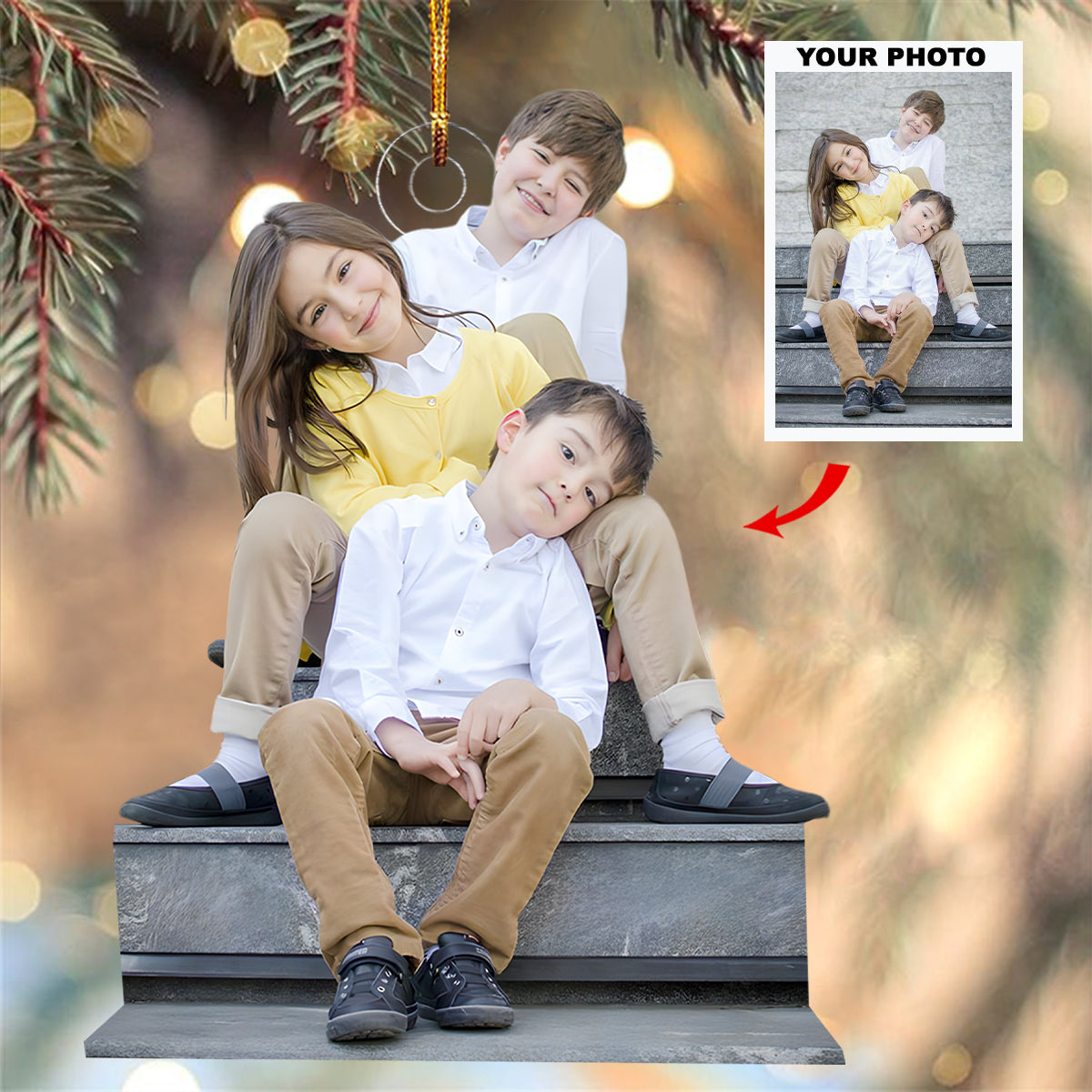 Partners In Crime Personalized Photo Mica Ornament Christmas Gift For Siblings Family