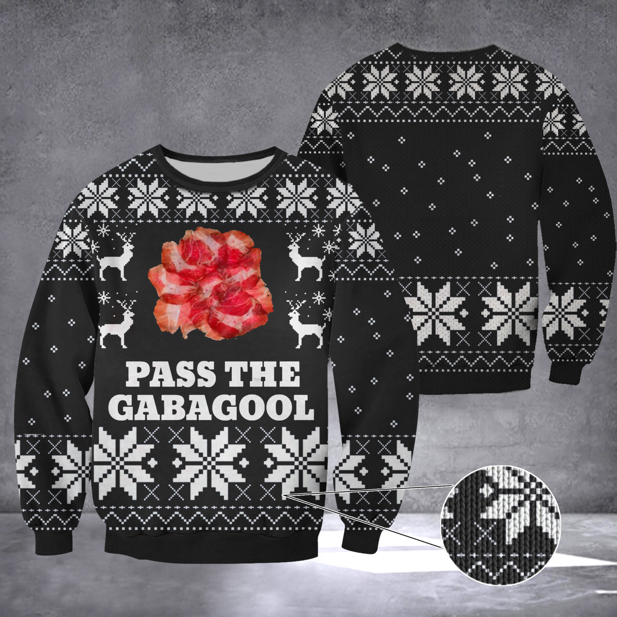 Pass The Gabagool Ugly Christmas Sweater Funny Gabagool Tacky Beef The Sopranos Sweater