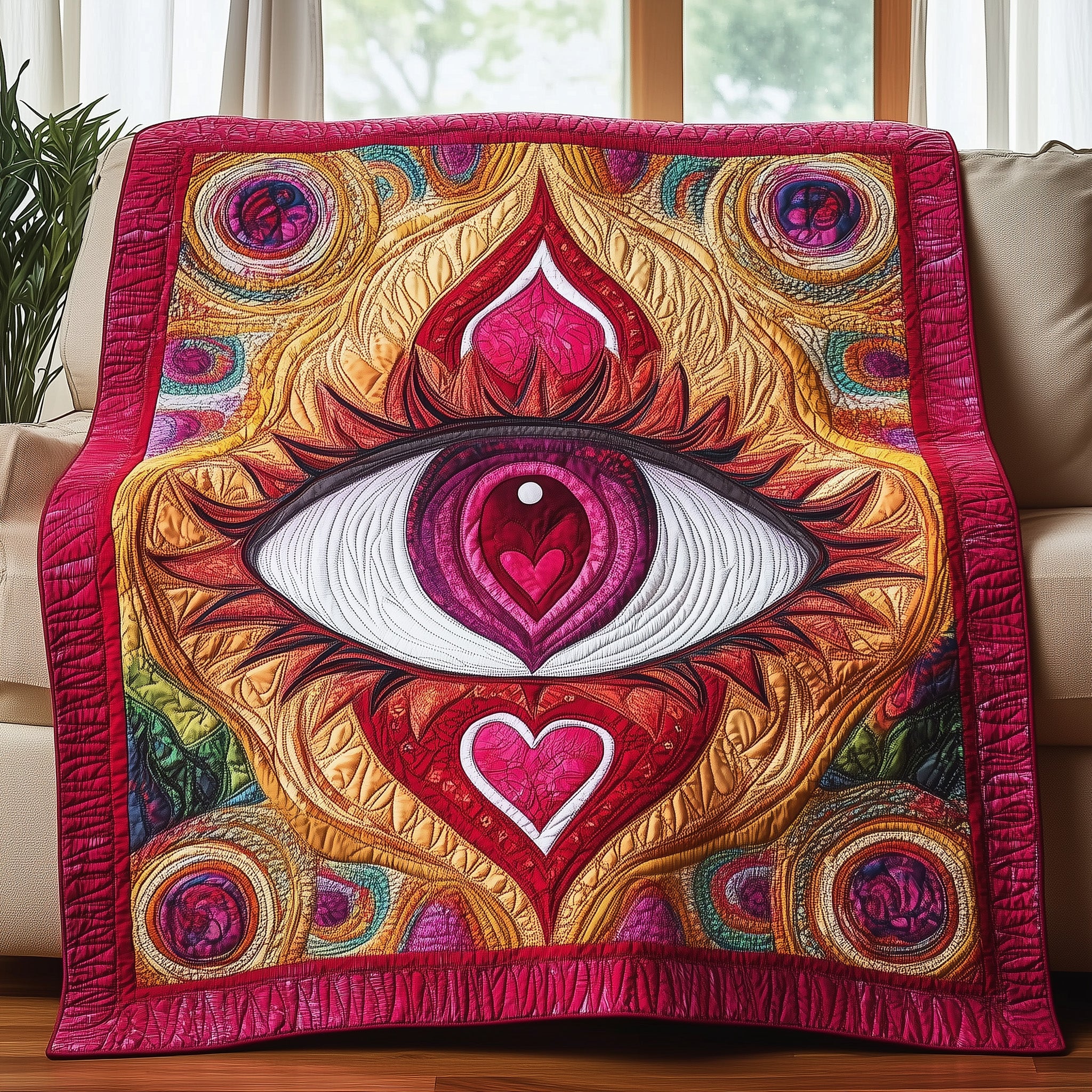 Passion Eye Quilted Blanket Merchandise Throw BlanketUseful Gifts For Mom From Daughter