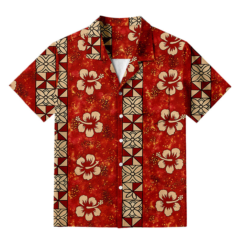 Passionate Red Floral Charm Hawaiian Shirt Vivid Style Floral Shirt Gifts For Men