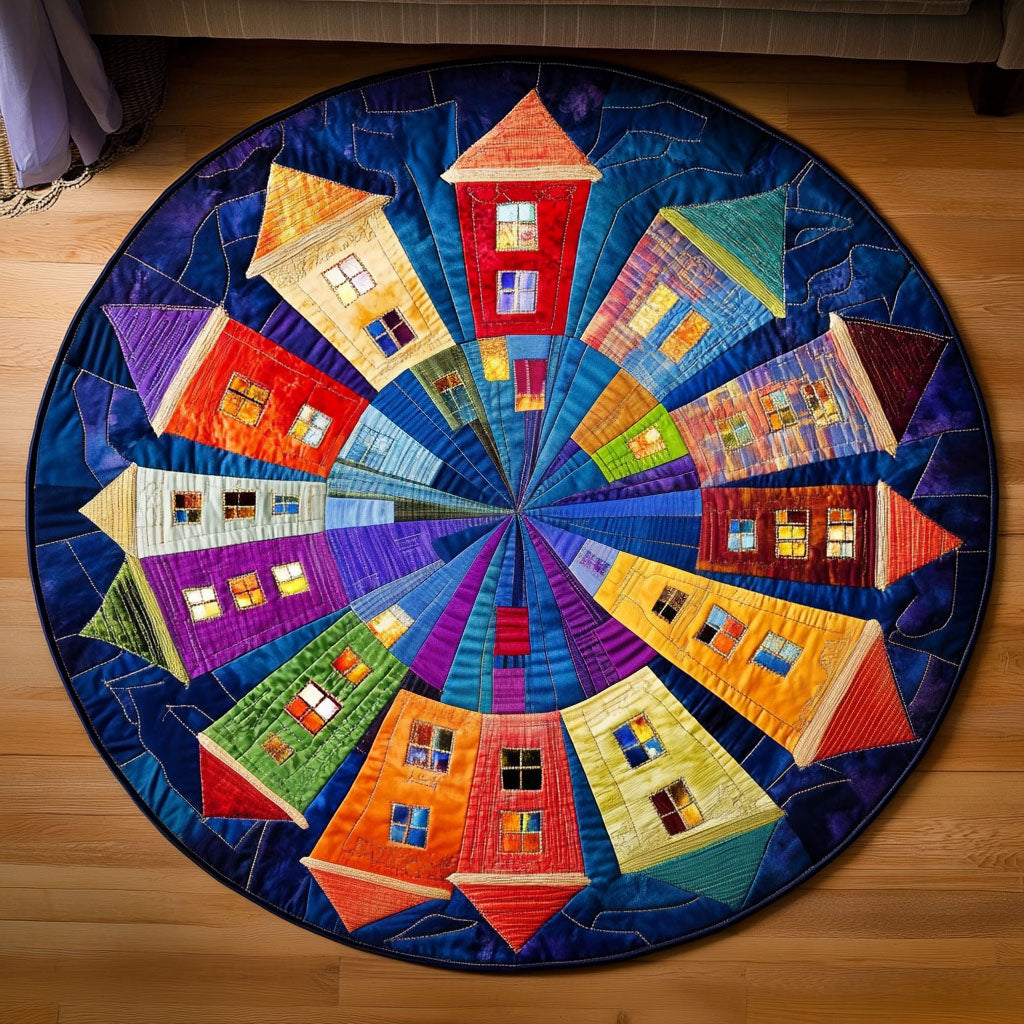 Pastel Morning Quilted Round Mat Christmas Entry Way Decor Daughter Gifts Christmas