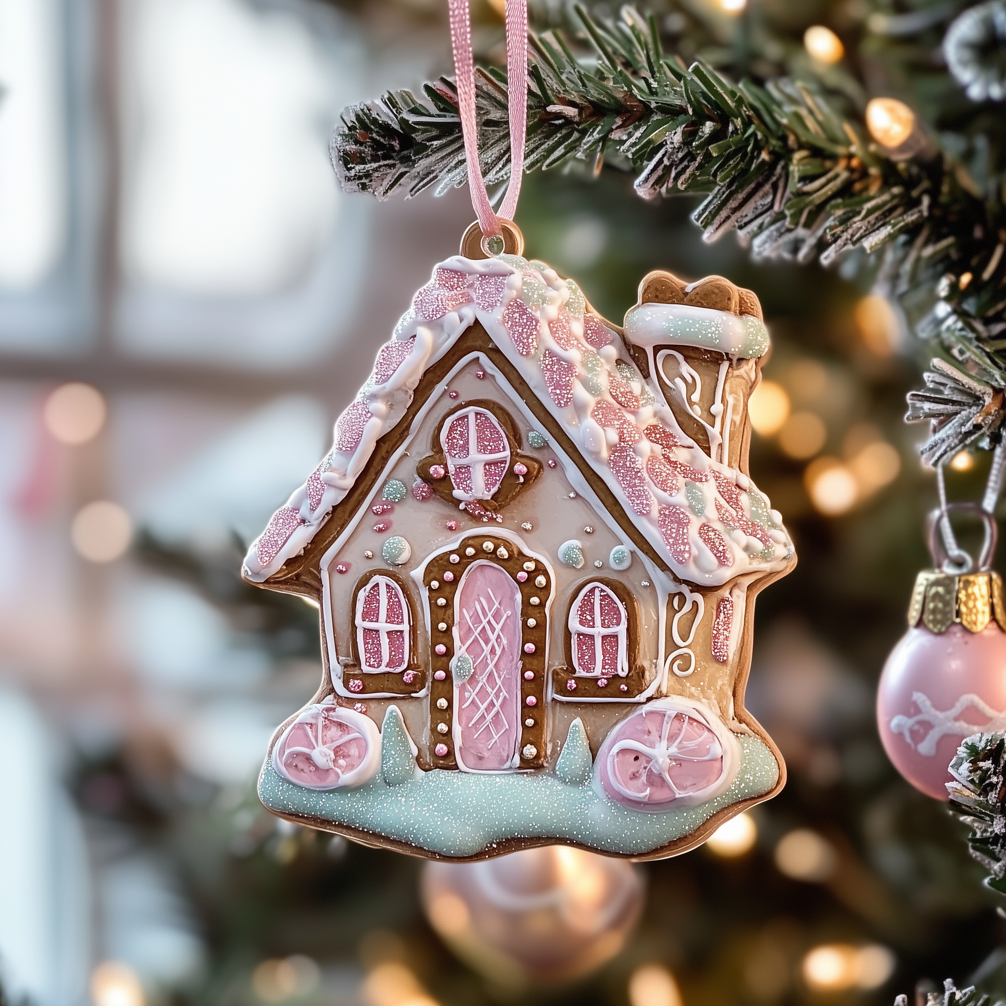 Pastel Sweet House Acrylic Ornament Christmas Ornament for Dad
