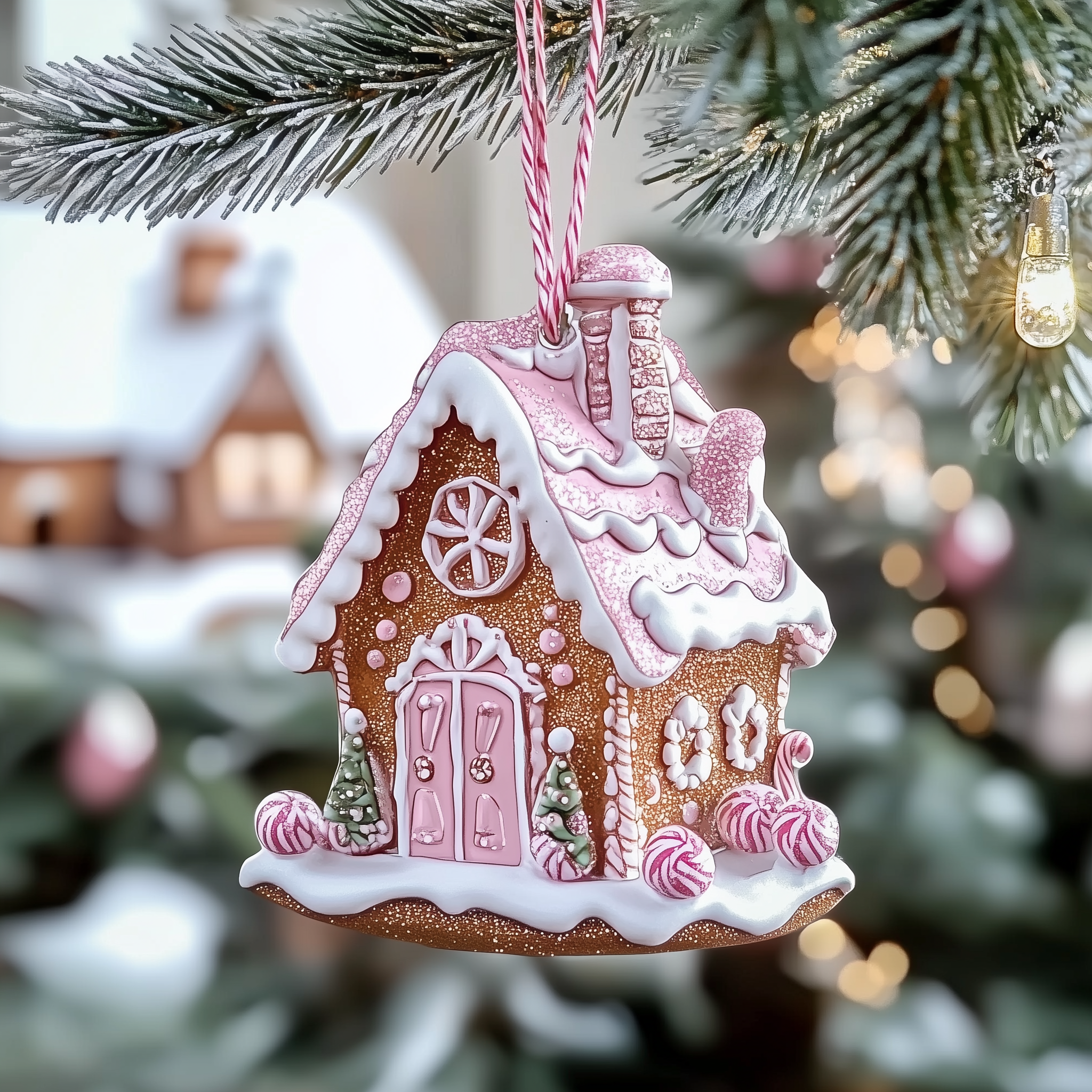 Pastel Sweet House Acrylic Ornament Holiday Ornament Keepsake