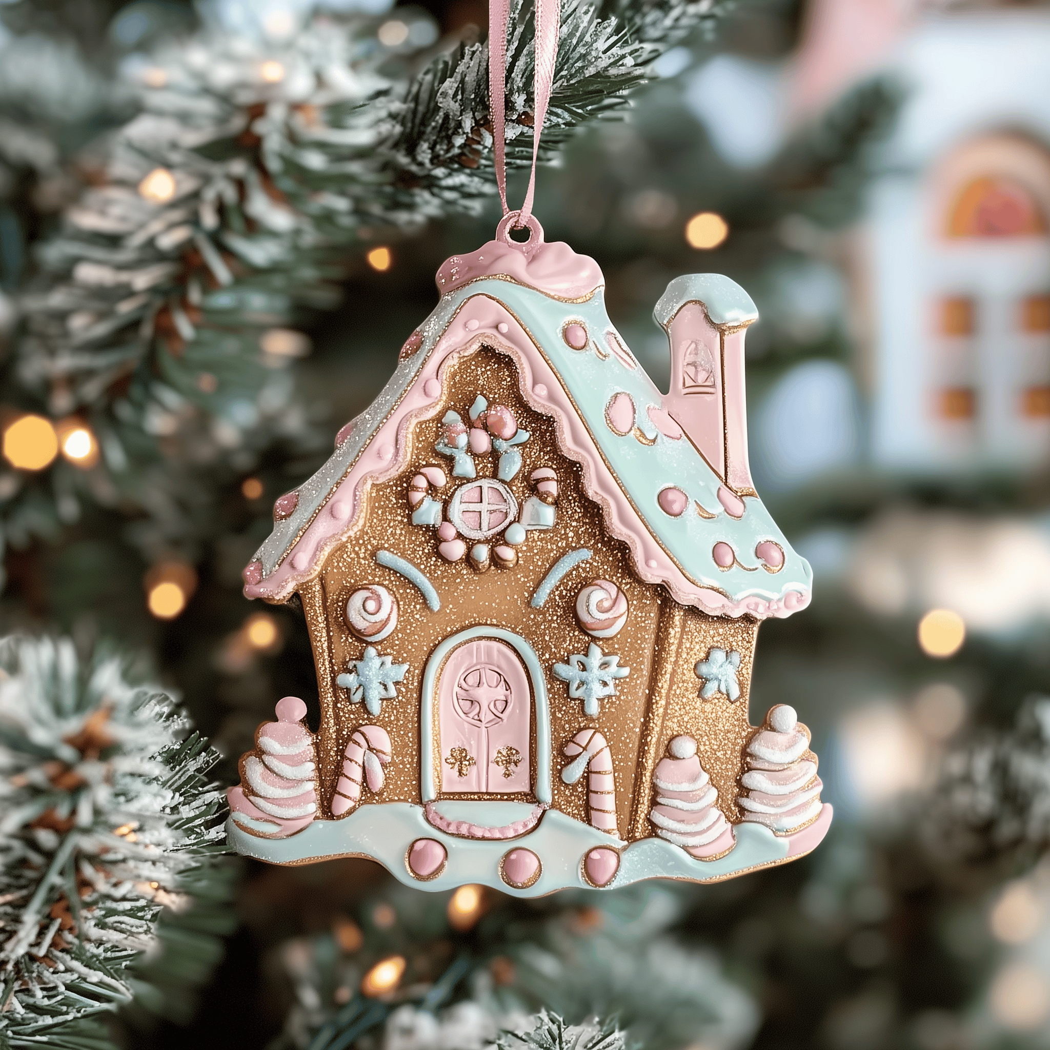 Pastel Sweet House Mica Ornament Celebrate the Holidays with Gifts That Spark Joy