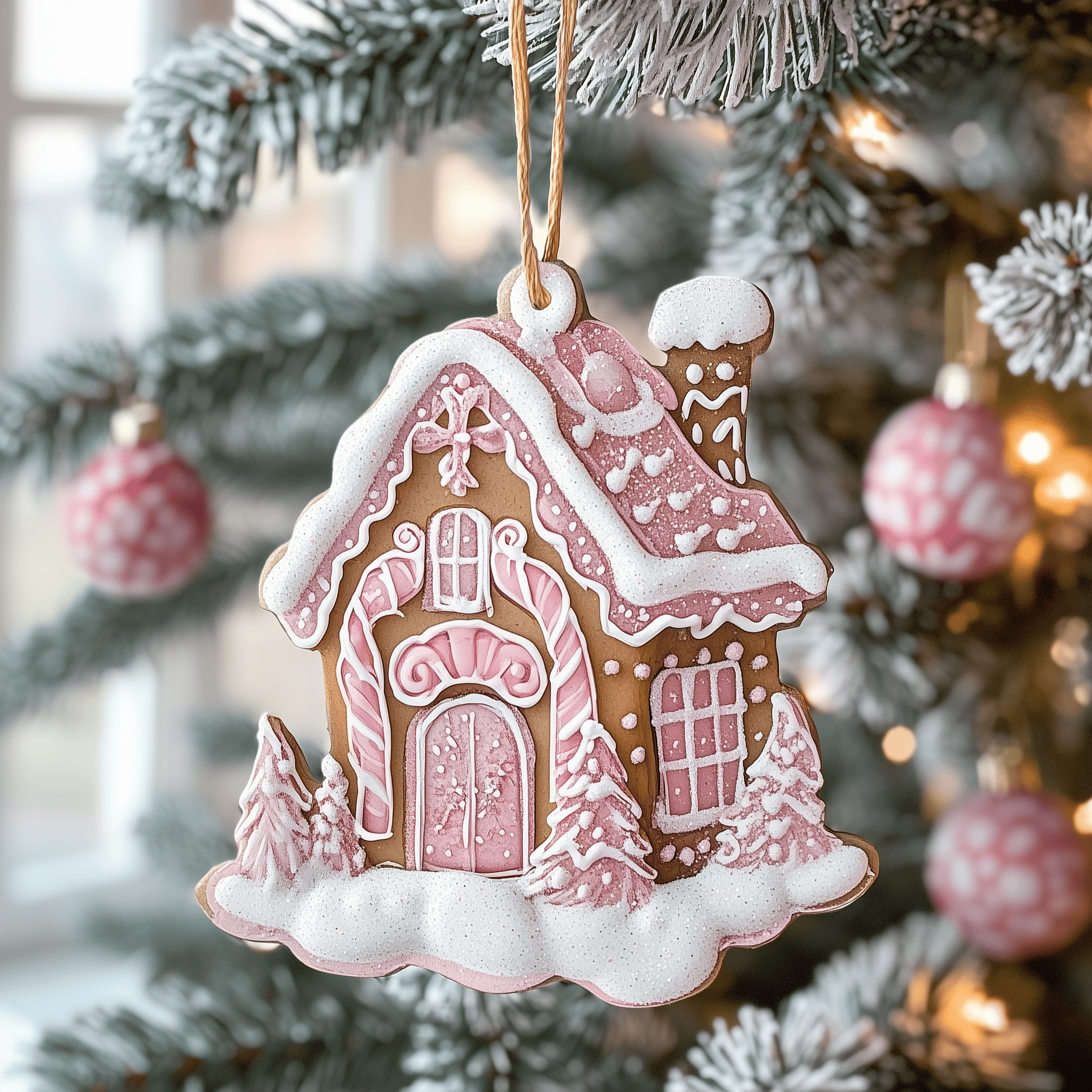 Pastel Sweet House Mica Ornament Feel the Connection of Giving Ornaments That Matter