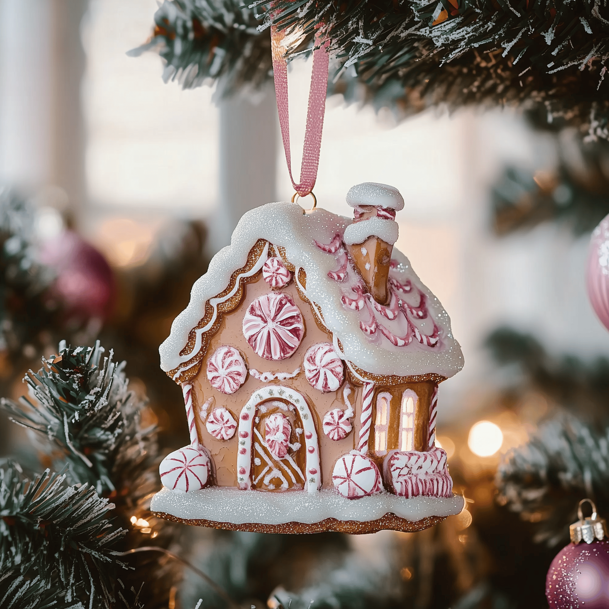 Pastel Sweet House Mica Ornament Make Every Gift Memorable with Our Ornaments