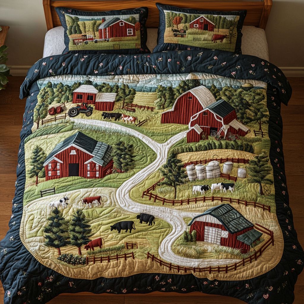 Pastoral Dream Quilted Bedding Set Farmhouse Bed Ideas Good Family Gifts