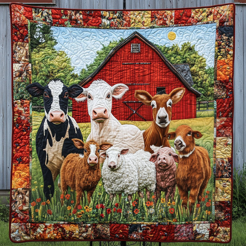 Pastoral Gathering Quilted Blanket Cozy Home Bedding Cow Gifts For Cow Lovers