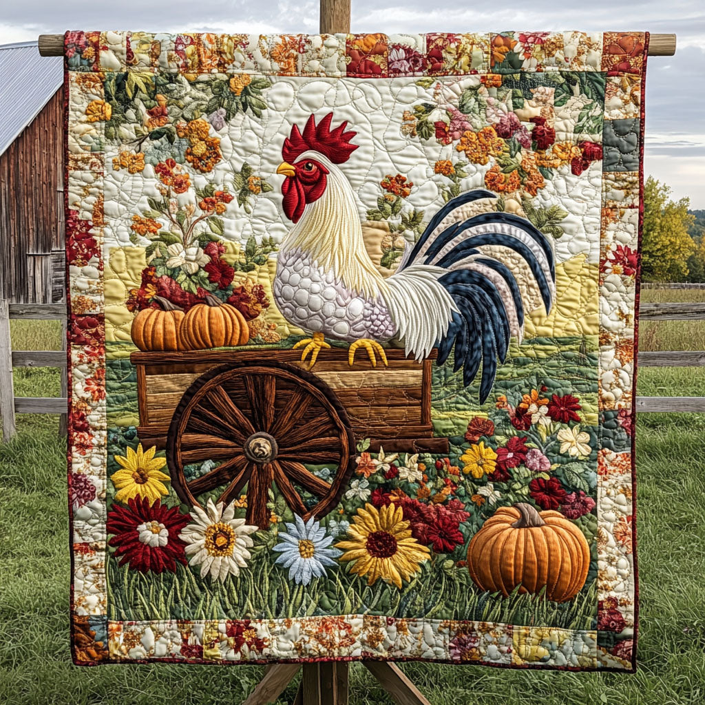 Pasture Sunshine Quilted Blanket Christmas Room Decor Gift Ideas For Chicken Lovers