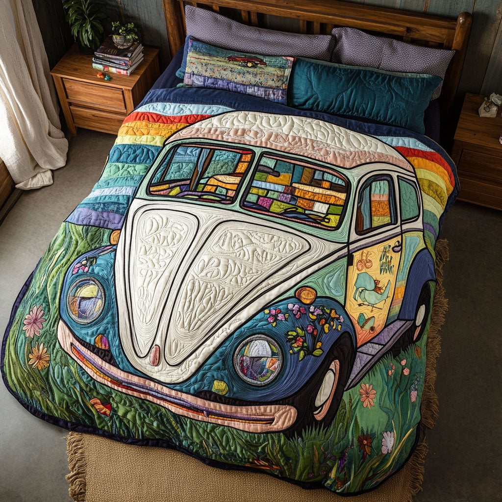Patchwork Bug Quilted Bedding Set Bedroom Decorations Best Gifts For Hippie Boyfriend