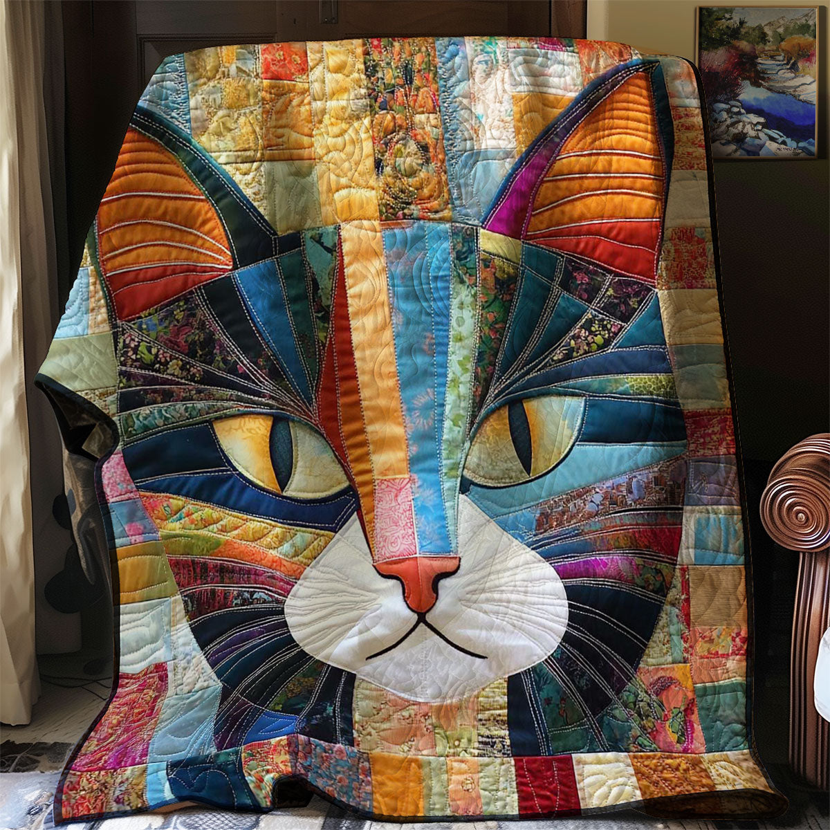 Patchwork Cat Quilt Blanket Best Throw Blanket Best Presents For Cat Lovers