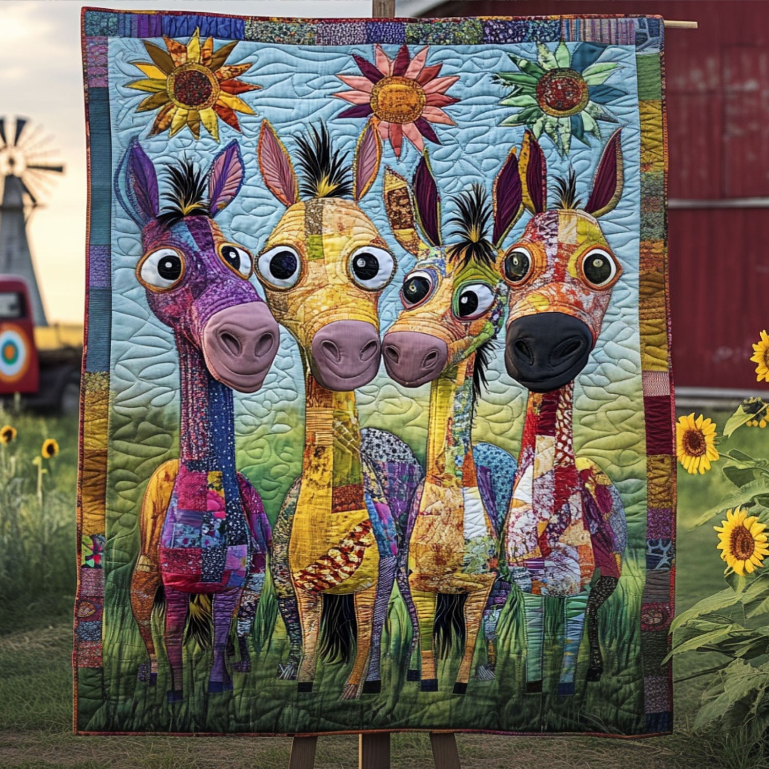 Patchwork Critters Quilted Blanket Christmas Holiday Donkey Gift Ideas